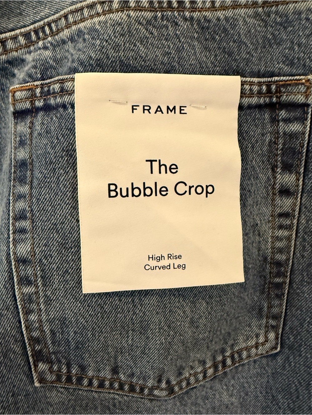 NWT Frame The Bubble High-Rise Crop Barrel-Leg Jeans, Size 33 - Picture 9 of 11